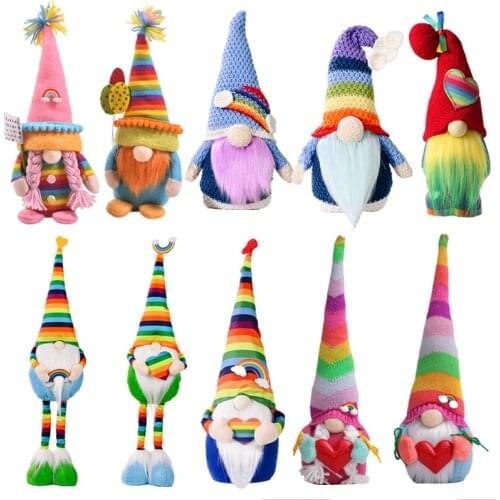 LGBT Gay Pride Rainbow Gnome Faceless Plush Doll Scandinavian Tomte Nisse Pride Nordic Home Decor Gay Pride Gift