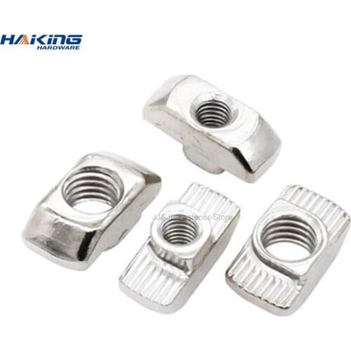 30pcs M3 M4 M5 M6 M8 T nut hammer head sliding carbon steel T slot nut fasteners 2020 3030 4040 Series Aluminum Profile