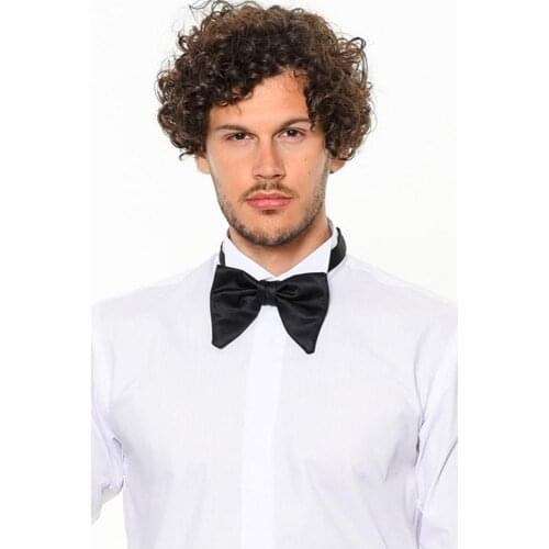 Varetta Mens Fashion Bow Tie Solid Deep Blue Bow Ties Tend Tie Adult Men Fashion One Size Ties Polyester Made in Turkey