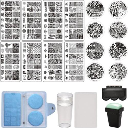 Nail Art Printing Tool Set Nail Art Template Nail Art Printing Steel Stamp Scraper DIY Nail Art Painting Coloring Tool Nail Art