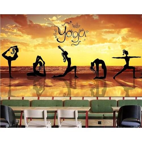Beibehang Custom wallpaper 3D mural modern fantasy beautiful yoga theme tooling home improvement health background wall
