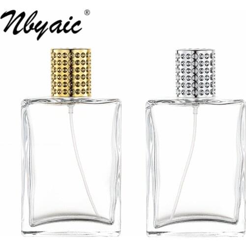 Nbyaic Perfume sub-bottling 100ML large capacity perfume replacement spray bottle clear glass bottle empty bottle 1pcs