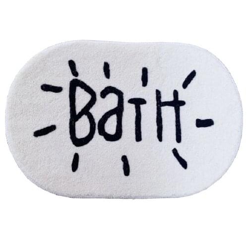 Simple Bathroom Entrance Mat Water Absorption Toilet Non Slip Mat Bedroom Door Carpet Home Hotel Decor Oval Floor Mat
