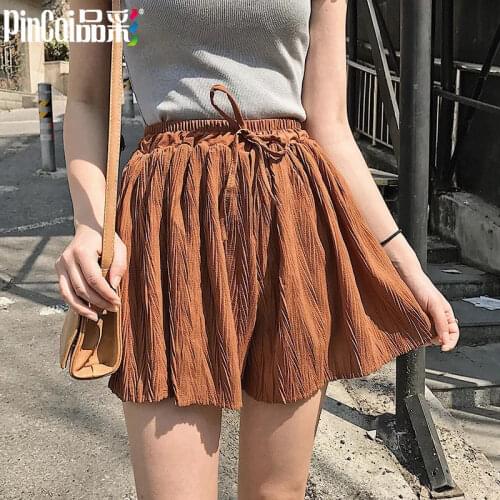 Shorts Women High Waist Shorts Womens Summer Loose Casual Chiffon Shorts Ropa Mujer