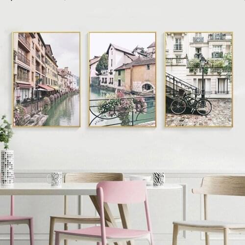 Retro Architecture Canvas Art Nordic Poster Old House Scenery Decorative Print Wall Painting Scandinavian Decoration Picture
