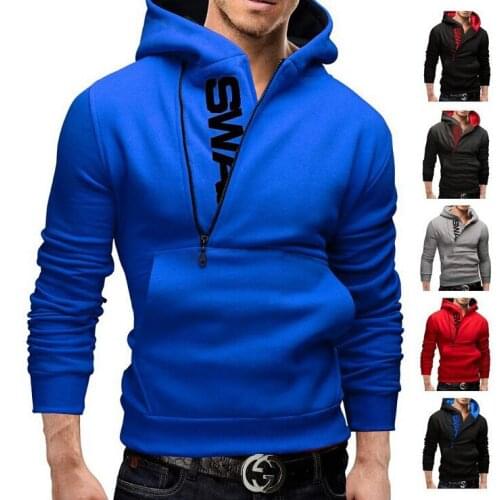 Sweater Mens Fast Selling EBay Amazon Wish Popular European And American Pullover Side Zipper Color Contrast Letter Printed