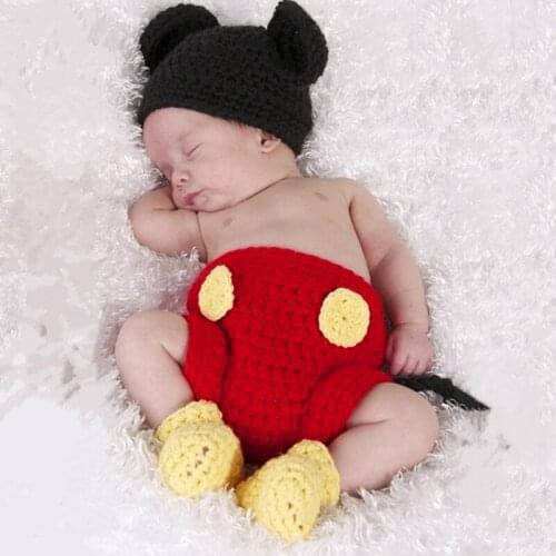 Newborn Baby Girls Boys Crochet Knit Costume Photography Prop Outfits 2Pcs/set