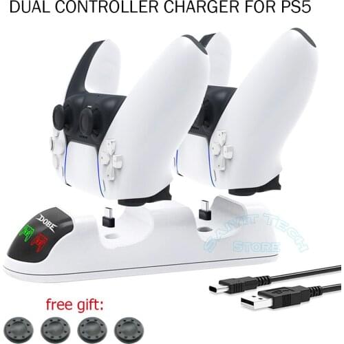 For PS5 Wireless Dual Controller Fast Charger Stand USB Type-C Charging Dock Station for Sony PlayStation5 Joystick Gamepad