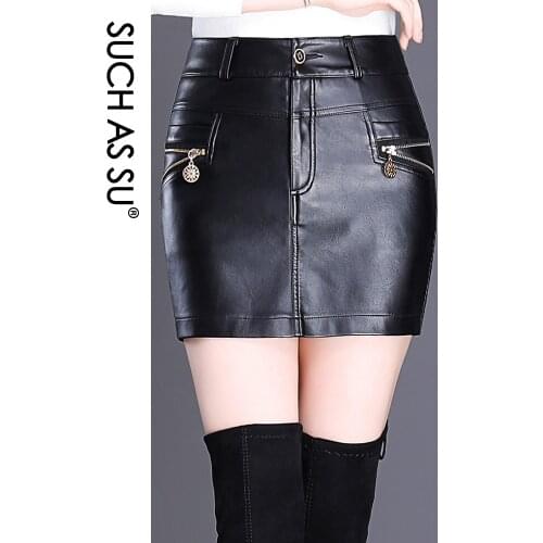 High Waist Leather Shorts Skirts 2021 Fashion Occupation Work Pencil Mini Shorts Skirts S-3XL Plus Size Black Red Shorts Female