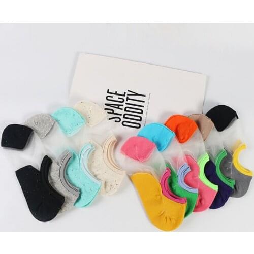 DONG AI casual fashion anti-off and glass silk womens socks color matching with point yarn
