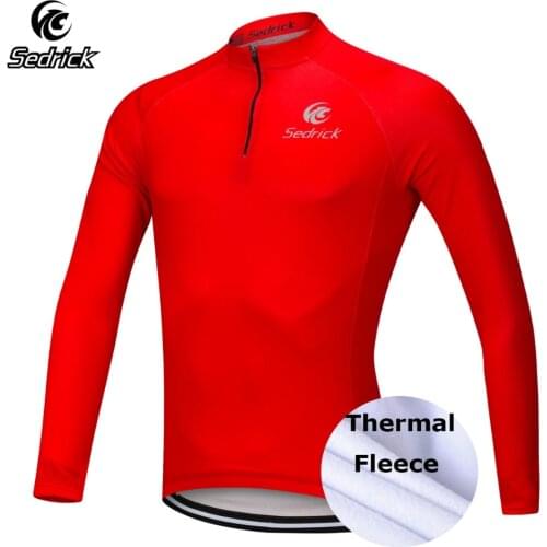 Sedrick Mens1/4 Zip Winter Thermal Fleece Long Sleeve Cycling Jersey Maillot Ciclismo Cycling Sports Wear Clothing
