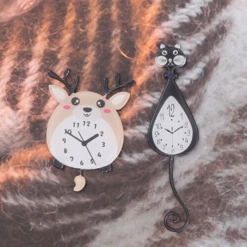 1Pc 1:12 Scale Cute Dollhouse Miniature Cartoon Wall Clock Play Doll House Decor Dollhouse Accessories