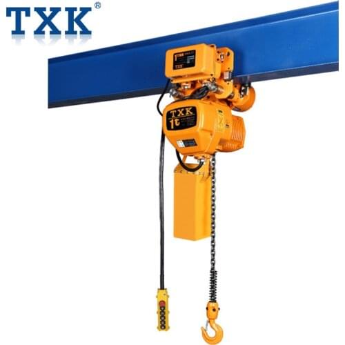 1 ton Portable Electric Monorail Trolley Chain Hoist with Contactor