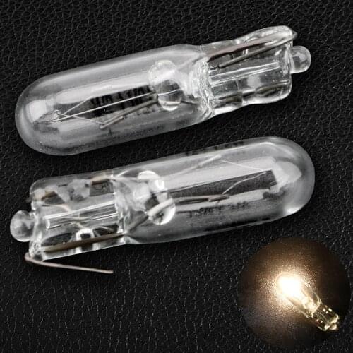 1.2W Car-styling Auto Lamps 10pcs Car Instrument Lamp Light Source Warm White Color 12V Side Wedges Lights T5 286 Halogen Bulb