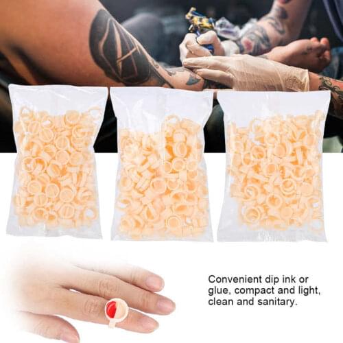 100Pcs Silicone Tattoo Ring Cup Permanent Makeup Ring No Divider Tattoo Ink Pigment Holder Cup Size S/M/L Pigments Holder Ring