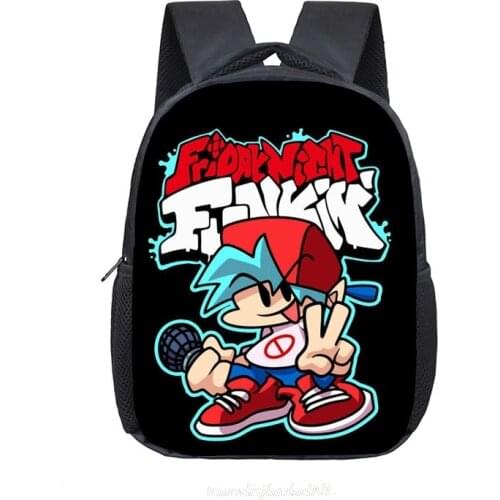 12 inch Anime Friday Night Funkin Kindergarten Backpack Children School Backpack for Girls Boys Mini Rucksack Mochila