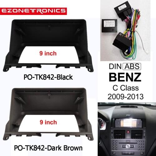 1dinCar DVD Frame Facia Panel 9inch For Mercedes-Benz C-Class C180 C200 C230 C240 C280 C300 2009 10 12 13Double Din Radio Player