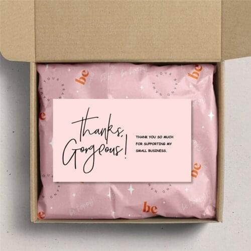 30pcs Pink/white Thank you card for supporting small business package decoration "Beyond Grateful" Gift card Handmade with love