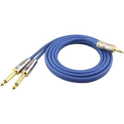 Quality Audio Cable Mini Jack 3.5mm to Dual 6.35mm 1/4" Jack for Amplifier Mixing Console 3.5 OFC Cable Gold Plated