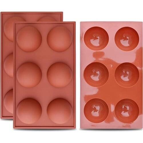 Large 6 Cavity Silicone Round Mold for Baking Chocolate Ice Cube Nonstick Moulds Jelly Pudding Cupcake mousse Pan Tray new