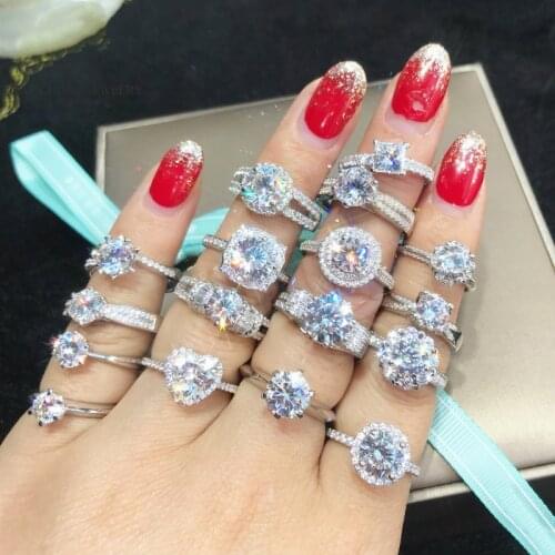 CC Trendy Rings For Women S925 Cubic Zirconia Diamant Ring Fashion Simple Wedding Engagement Bridal Jewelry Accessories Gift