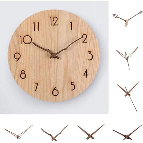 DIY Creative Wall Clock Wooden Hands With SUN Silent Movement Quartz Clock Replace Needle Walnut Accessories Wood Part Cloc E4S8