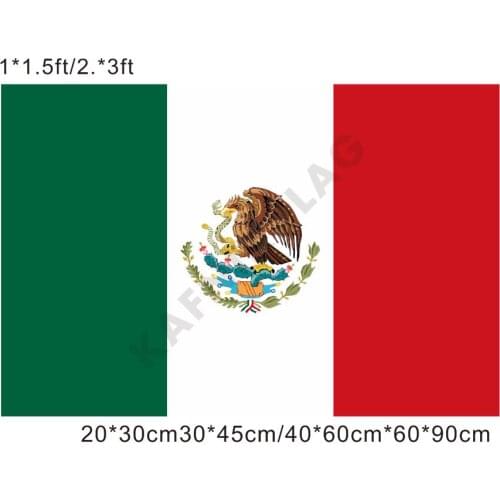 KAFNIK,free shipping 20*30cm/30*45cm/40*60cm/60*90cm small flags Mexico Flag for Countries World Event Decorative Flags