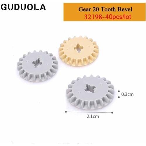 Guduola Parts 32198 Gear 20 Tooth Bevel Building Block MOC Model Assembles Particles Educational Bricks Toys 40pcs/lot