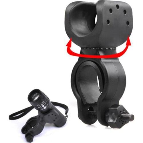 LED Torch Clip Mount Bicycle Front Light Bracket Flashlight Holder 360°Rotation