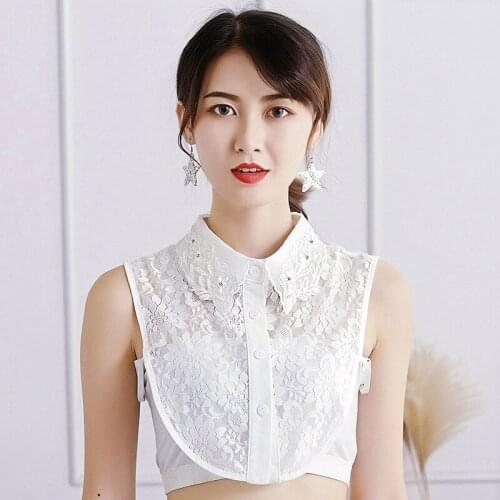 Embroidered wild fake collar shirt lace neck collar decorative new autumn Women Clothes Accessories decorative collar pearl