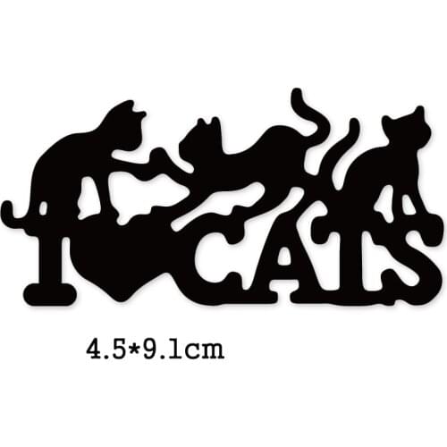 Metal Cutting Dies heart cats 2020 Crafts Stencil For DIY Scrapbooking Paper/photo Cards Embossing Die