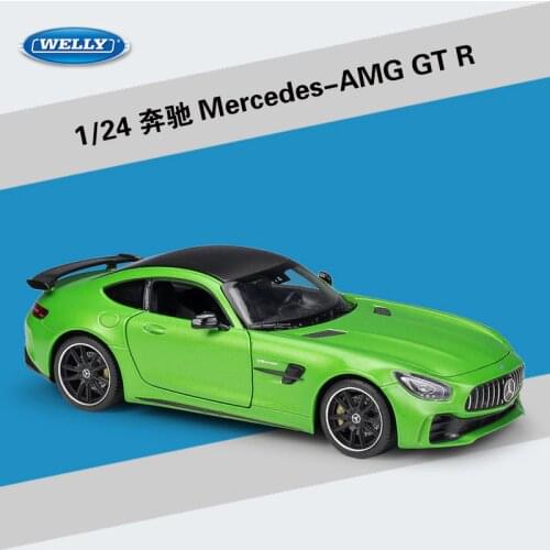 Welly Diecast 1:24 Scale Alloy Racing Car Model Car Mercedes Benz AMG GTR Sports Car Metal Toy Car For kids toy Gift Collection