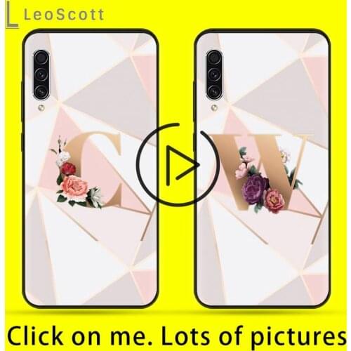 Marble letter flower name word Phone Case For Samsung galaxy S 7 8 9 10 20 edge A 6 10 20 30 50 51 70 note 10 plus Soft Cover
