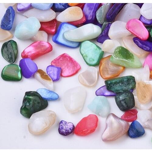 Dyed Natural Freshwater Shell Beads No Hole Shell Shards Mixed Color Chip Loose Beads for Jewelry Making DIY Bracelet Crafts