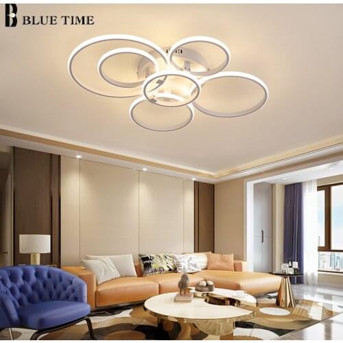 Modern led ceiling lights lamp RC Dimmable APP Circle rings designer for living room bedroom ceiling lamp fixtures AC 90-260V