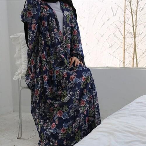 Beaded Open Abaya Cardigan Robe Islamic Kaftan Ramadan Dubai Hijab Fashion Middle Abayas For Women Muslim Dress East Turkish