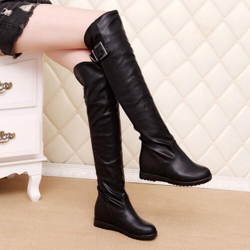 Increased Fashion Winter Women Over-the-knee Boots New Thick-legged Female Long Boots Big Size Women Wedges Boots