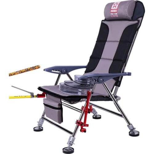 Thick Folding Beach Chair Multi-function Portable Table Fishing Chair All Terrain Reclining Korean Outdoor Furniture