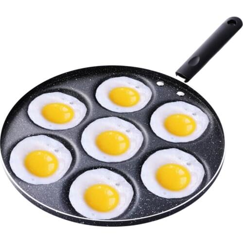 Seven-hole Frying Pan Fried Egg Non-stick Pan Multi-function Egg Burger Mold Pancake Plate Egg Dumpling Pan Breakfast Maker