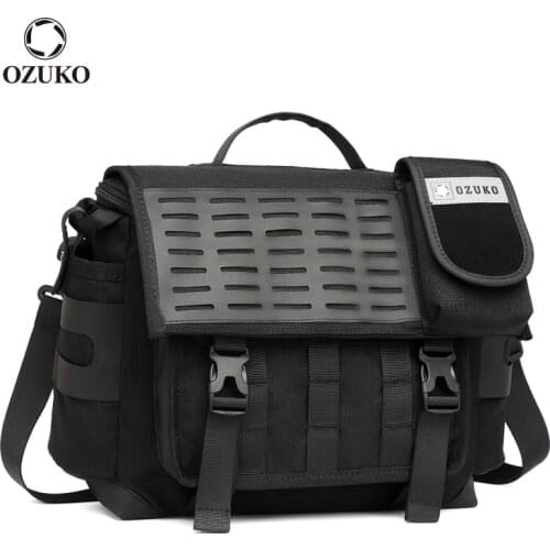 OZUKO Men Shoulder Bags Fashion Outdoor Riding Messenger Bag Large Capacity Travel Flap Handbag Male Waterproof Crossbody Bag