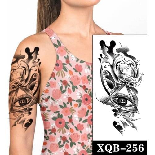 Waterproof Temporary Tattoo Sticker Black Eye of God Snake Geometry Totem Fake Tattoos Flash Tatoos Arm Body Art for Women Men