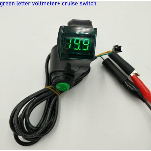 Voltmeter+Cruise Switch Battery Voltage Indicator Electric Bike Accessory Scooter Motorbike MTB Tricycle Atv Parts