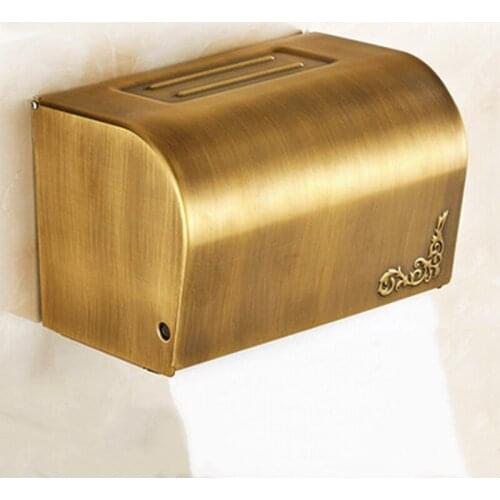 High Quality Paper Holders Antique Brass Toilet Paper Box WC Paper Rack Waterproof Closed Cover Bathroom Accessories