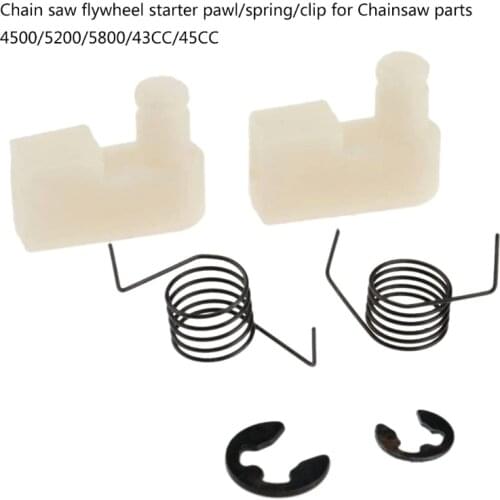 6Pcs(2Sets) Tool Parts Chain Saw Flywheel Starter Pawl + Spring + Clip For Zenoah Chainsaw Parts 4500/5200/5800/43CC/45CC