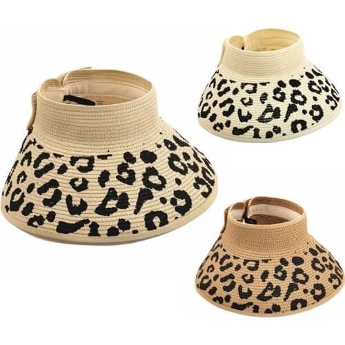 Womens Sun Visor Topless Beach Hat Empty Top Ponytail Wide Brim Summer traw Sun Hat Semi-Enclosed