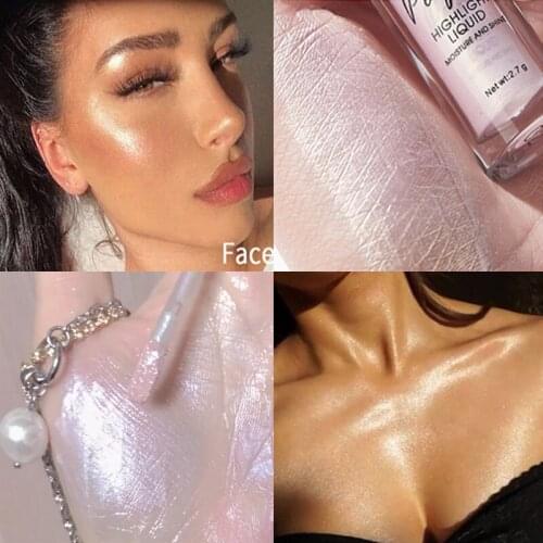 Liquid Highlighter Brightener Shimmer Long-lasting Easy To Wear Glow Face Body Glitter Eyeshadow Lips Create MakeUp Tools