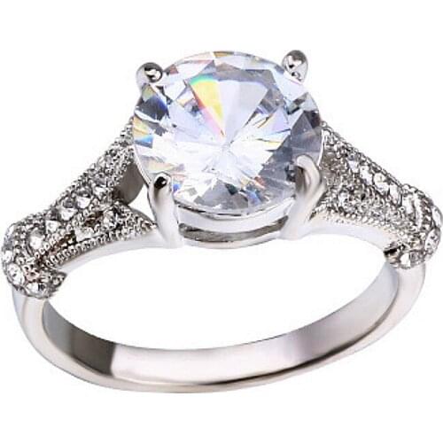 1@# Fashion Ring Rose Golden Trendy Engagement Claws Design Rings For Women Zircon Cubic Elegant Rings Female Wedding Jewerly