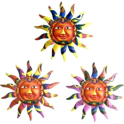 12.8 Inch Stylish Metal Sun Wall Art Decor Hanging Vivid Handmade Painting Home Decoration For Home Garden