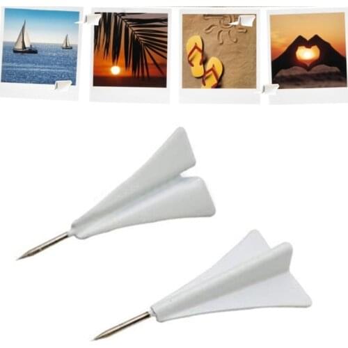 12 Pieces Of Creative 3D Airplane Pushpin Paper Photo Memo File Steel Nail Pin For Cork Board Message Board Office Supplies