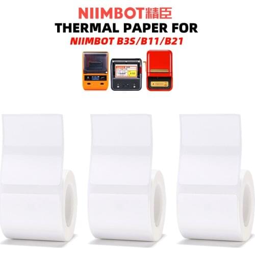 3 Roll Thermal Printing Paper Self-adhesive Paper Barcode Price Size Name Label Paper for Niimbot B3S/B11/B21 Thermal Printer